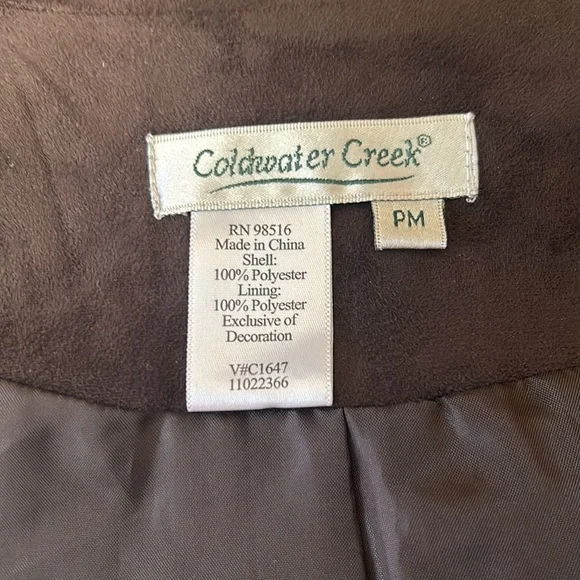 Vintage Chocolate Brown Microsuede Embroidered Jacket PM - Picture 7 of 11